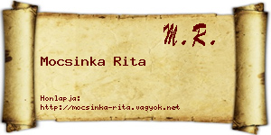 Mocsinka Rita névjegykártya