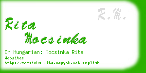 rita mocsinka business card